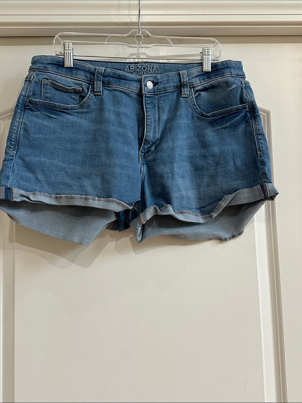 Arizona Jean Company Mid-Blue Rolled Hem Denim Shorts